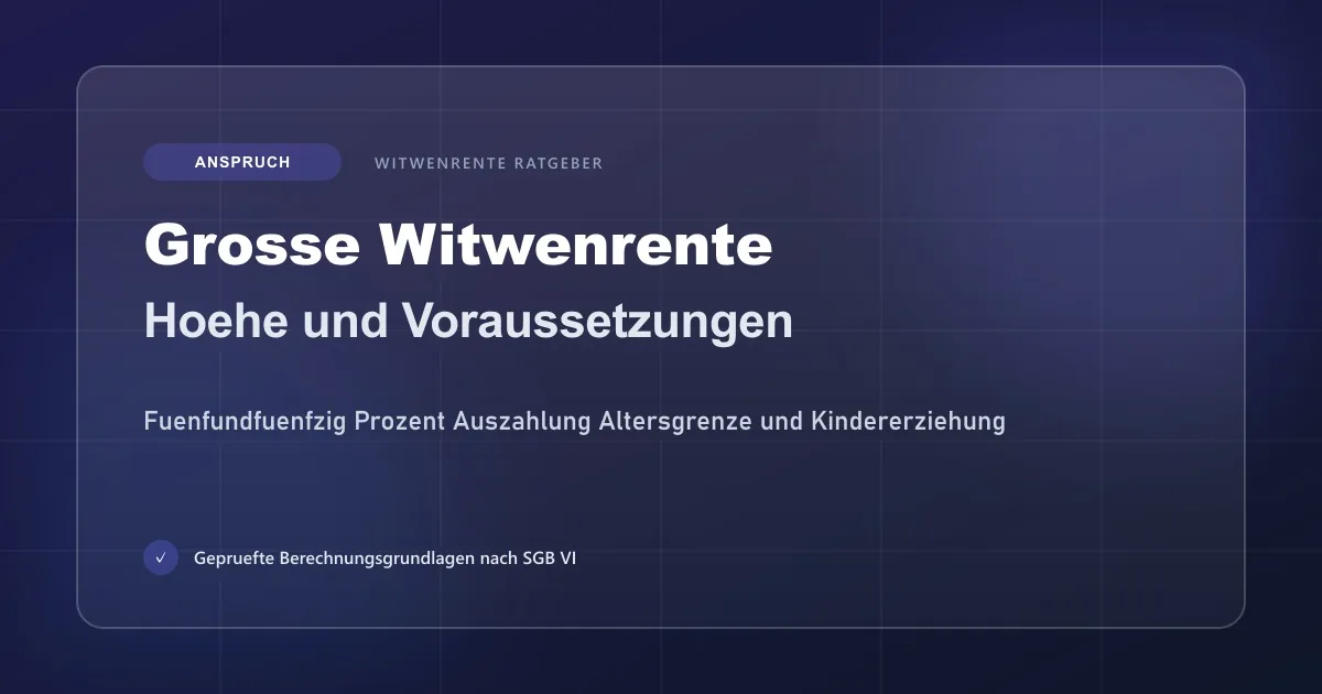 Voraussetzungen fuer die grosse Witwenrente